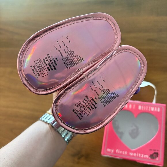 NIB Stuart Weitzman Metallic Baby Sandals - Picture 3 of 4
